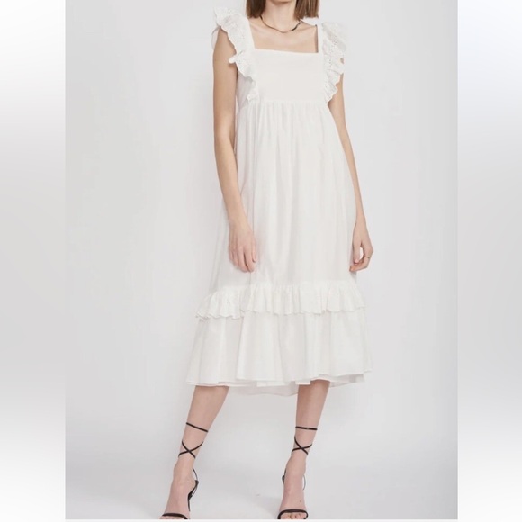 En Saison Dresses & Skirts - Anthropologie Brand En Saison Bea Eyelet Tie Back Maxi Dress White Size Large